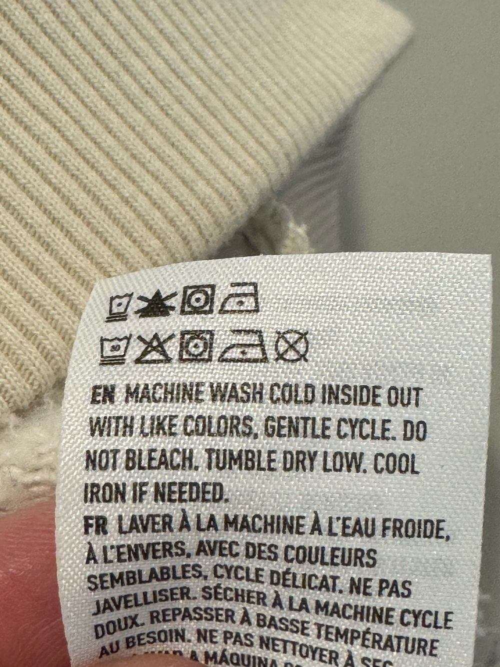 American Eagle M Beige/White Striped Sweatshirt - Picture 4 of 7